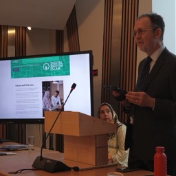 Prof Gary R Bunt, Scottish Parliament, 2025 (Photo: Yvonne Howard-Bunt)