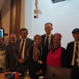 Scottish Parliament, 2025. Prof. Gary R. Bunt, Prof. Sariya Cheruvallil-Contractor, Dr Yvonne Howard-Bunt, Foysol Choudhury MSP, and colleagues