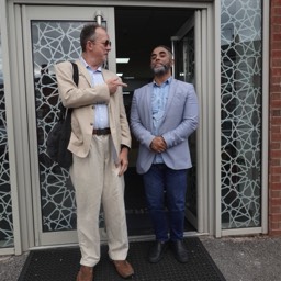 Dr Sadek Hamid and Prof Gary R. Bunt. Khizra Mosque. Manchester. Photo: Yvonne Howard-Bunt