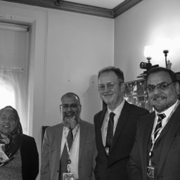 L-R. Prof. Sariya Cheruvallil-Contractor, Iqbal Mohamed MP, Prof. Gary R. Bunt, Ayoub Khan MP. Digital British Islam Policy Seminar, 7 July 2025. Photo: Yvonne Howard-Bunt